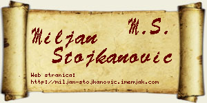 Miljan Stojkanović vizit kartica